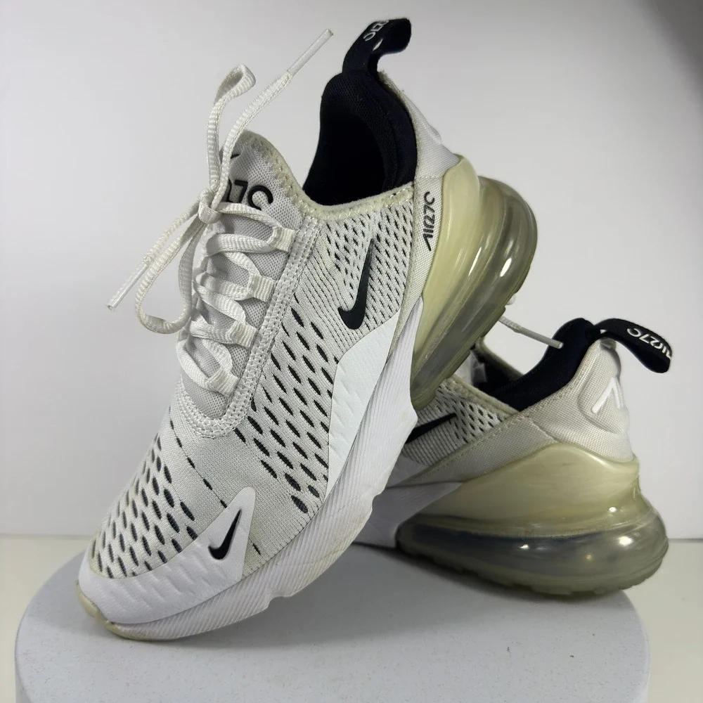 Nike Women Sneakers Air Max 270 Mesh Running Casual White Black US 5.5 - Picture 1 of 14